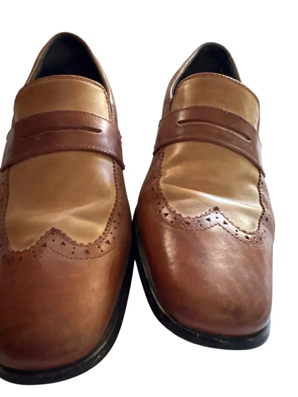 Stacy Adams Mens Brown Leather Penny Loafers Size 8.5M